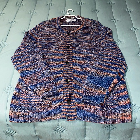 Corridor NYCMen's Space Dye Cardigan Cotton Crewneck